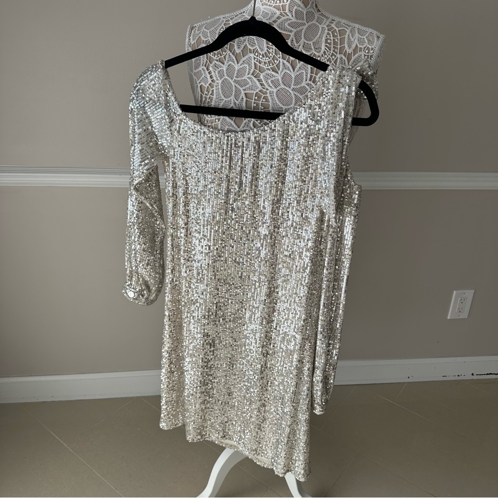 CeCe Silver Sequin Dress - Picture 6 of 7